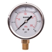 Baker Instruments AVNC-30P Pressure Gauge, 0-30 PSI AVNC-30P